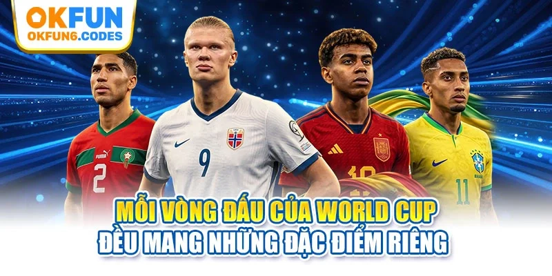 Mỗi vòng đấu của World Cup đều mang những đặc điểm riêng